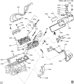 6-ЦИЛИНДРОВЫЙ ДВИГАТЕЛЬ Chevrolet Monte Carlo 2000-2000 WF19 ENGINE ASM-3.4L V6 PART 2 CYLINDER HEAD & RELATED PARTS (LA1/3.4E)