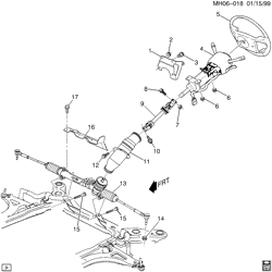 FRONT SUSPENSION-STEERING Pontiac Bonneville 2000-2005 H STEERING SYSTEM & RELATED PARTS