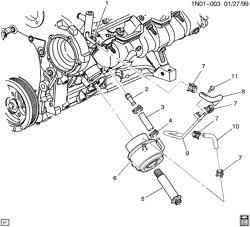 LUBRIFICAÇÃO - ARREFECIMENTO - GRADE DO RADIADOR Chevrolet Malibu 2000-2003 N ENGINE OIL COOLER (LG8/3.1J)(KC4)