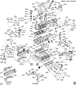 MOTOR 6 CILINDROS Buick Regal 2000-2002 W ENGINE ASM-3.8L V6 PART 5 MANIFOLDS & FUEL RELATED PARTS (L36/3.8K)