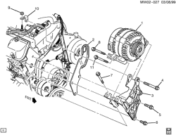 STARTER-GENERATOR-IGNITION-ELECTRICAL-LAMPS Chevrolet Impala 2000-2001 W69 GENERATOR MOUNTING (LG8/3.1J)