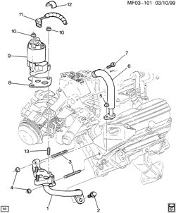 FUEL SYSTEM-EXHAUST-EMISSION SYSTEM Chevrolet Camaro 1995-2002 F E.G.R. VALVE & RELATED PARTS (L36/3.8K)