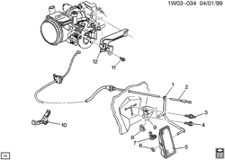 FUEL SYSTEM-EXHAUST-EMISSION SYSTEM Pontiac Grand Prix 2000-2003 W ACCELERATOR CONTROL-V6 (L36/3.8K,L67/3.8-1)