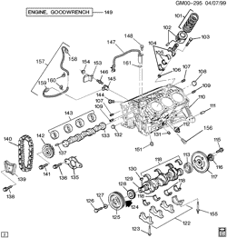6-ЦИЛИНДРОВЫЙ ДВИГАТЕЛЬ Chevrolet Venture APV 1997-2003 U ENGINE ASM-3.4L V6 PART 1 CYLINDER BLOCK & RELATED PARTS (LA1/3.4E)