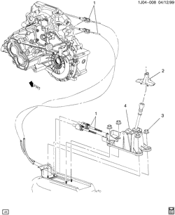 BRAKES Chevrolet Cavalier 2000-2002 J SHIFT CONTROLS/MANUAL TRANSMISSION 5 SPEED(M86,M94)