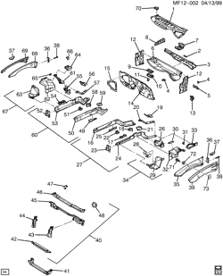BODY MOLDINGS-SHEET METAL-REAR COMPARTMENT HARDWARE-ROOF HARDWARE Chevrolet Camaro 1993-2002 F SHEET METAL/BODY PART 1-ENGINE COMPARTMENT & DASH