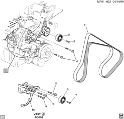 СИСТЕМА ОХЛАЖДЕНИЯ-РЕШЕТКА-МАСЛЯНАЯ СИСТЕМА Chevrolet Camaro 1997-2002 F TENSIONER/DRIVE BELT & IDLER PULLEYS(L36/3.8K)