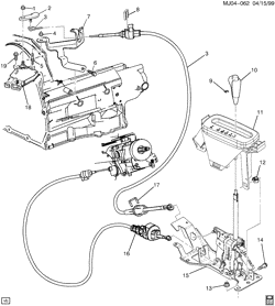 5-СКОРОСТНАЯ МЕХАНИЧЕСКАЯ КОРОБКА ПЕРЕДАЧ Chevrolet Cavalier 2000-2005 J SHIFT CONTROL/AUTOMATIC TRANSMISSION (MN4)