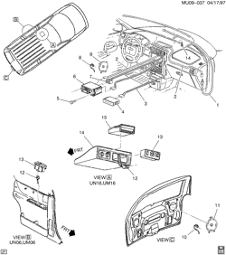 BODY MOUNTING-AIR CONDITIONING-AUDIO/ENTERTAINMENT Chevrolet Venture APV 1997-1999 U AUDIO SYSTEM
