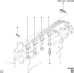 STARTER-GENERATOR-IGNITION-ELECTRICAL-LAMPS Chevrolet Prizm 1989-1992 S SPARK PLUG WIRING (1.6-6)(L01)