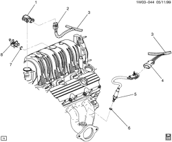 FUEL SYSTEM-EXHAUST-EMISSION SYSTEM Chevrolet Lumina 2000-2003 W19-27 M.A.P. & OXYGEN SENSORS (L36/3.8K)