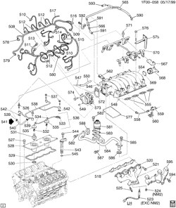 6-CYLINDER ENGINE Pontiac Firebird 2000-2000 F ENGINE ASM-5.7L V8 PART 5 MANIFOLDS AND FUEL RELATED PARTS (LS1/5.7G)