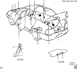 FRONT END SHEET METAL-HEATER-VEHICLE MAINTENANCE Chevrolet Prizm 1998-2002 S LABELS