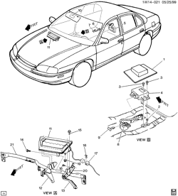ОТДЕЛКА САЛОНА - ОТДЕЛКА ПЕРЕДН. СИДЕНЬЯ-РЕМНИ БЕЗОПАСНОСТИ Chevrolet Monte Carlo 1995-1999 W69 INFLATABLE RESTRAINT SYSTEM