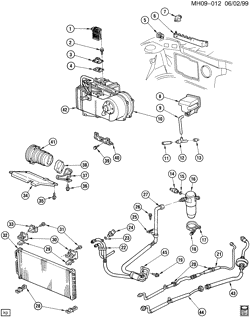 BODY MOUNTING-AIR CONDITIONING-AUDIO/ENTERTAINMENT Pontiac Bonneville 1988-1988 H A/C REFRIGERATION SYSTEM (LG3/3.8-3,LN3/3.8C)