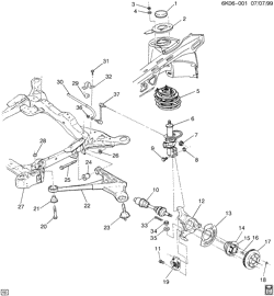 FRONT SUSPENSION-STEERING Cadillac Hearse/Limousine 1997-1997 KD SUSPENSION/FRONT (FE7)