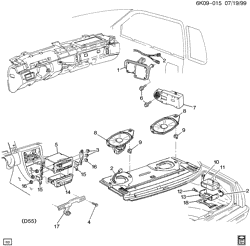 BODY MOUNTING-AIR CONDITIONING-AUDIO/ENTERTAINMENT Cadillac Hearse/Limousine 1996-1997 KS AUDIO SYSTEM