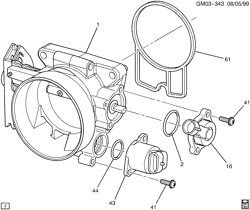 FUEL SYSTEM-EXHAUST-EMISSION SYSTEM Cadillac Hearse/Limousine 2003-2005 K THROTTLE BODY (L37/4.6-9,LD8/4.6Y)