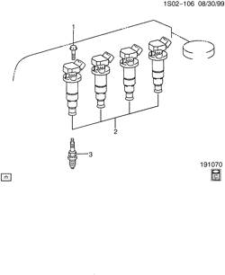 DÉMARREUR - ALTERNATEUR - ALLUMAGE - ÉLECTRIQUE - LAMPES Chevrolet Prizm 2000-2002 S BOBINE/ALLUMAGE DIRECT (1.8-8)(LV6)