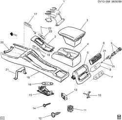 WINDSHIELD-WIPER-MIRRORS-INSTRUMENT PANEL-CONSOLE-DOORS Cadillac Catera 1997-1999 V CONSOLE