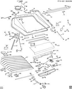 BODY MOLDINGS-SHEET METAL-REAR COMPARTMENT HARDWARE-ROOF HARDWARE Chevrolet Camaro 1982-1986 F LIFTGATE HARDWARE