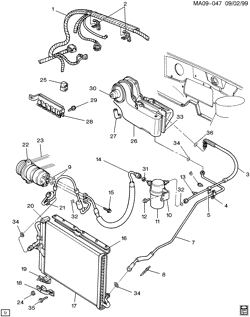 BODY MOUNTING-AIR CONDITIONING-AUDIO/ENTERTAINMENT Buick Century 1993-1993 A A/C REFRIGERATION SYSTEM (LG7/3.3N)(C60)