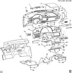 PARE-BRISE - ESSUI-GLACE - RÉTROVISEURS - TABLEAU DE BOR - CONSOLE - PORTES Chevrolet Lumina 1995-1999 W INSTRUMENT PANEL PART 1