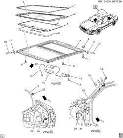 BODY MOLDINGS-SHEET METAL-REAR COMPARTMENT HARDWARE-ROOF HARDWARE Buick Lesabre 2001-2005 HR SUNROOF (CF5)