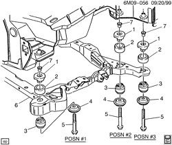 BODY MOUNTING-AIR CONDITIONING-AUDIO/ENTERTAINMENT Cadillac Deville 1997-1997 EK BODY MOUNTING