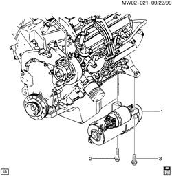 LÂMPADAS-ELÉTRICAS-IGNIÇÃO-GERADOR-MOTOR DE ARRANQUE Buick LaCrosse/Allure 2005-2009 W19 STARTER MOTOR MOUNTING (L26/3.8-2)