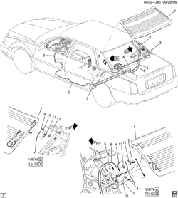 BODY MOUNTING-AIR CONDITIONING-AUDIO/ENTERTAINMENT Cadillac Deville 2000-2001 KE TELEVISION SYSTEM (EXPORT)(UE7)