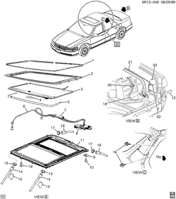 BODY MOLDINGS-SHEET METAL-REAR COMPARTMENT HARDWARE-ROOF HARDWARE Cadillac Deville 1998-1998 KS,KY SUNROOF (CF5)