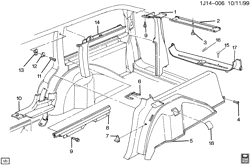 INTERIOR TRIM-FRONT SEAT TRIM-SEAT BELTS Chevrolet Cavalier 1992-1994 J35 TRIM/CENTER PILLAR & QUARTER