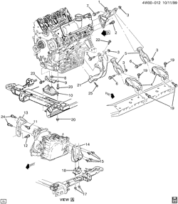 6-CYLINDER ENGINE Buick Regal 2000-2004 WB,WS,WY ENGINE & TRANSMISSION MOUNTING (LG8/3.1J)