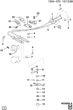 АВТОМАТИЧЕСКАЯ КОРОБКА ПЕРЕДАЧ Chevrolet Prizm 1989-1992 S SHIFT CONTROLS/MANUAL TRANSMISSION PART 2 (MM5)