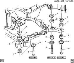 BODY MOUNTING-AIR CONDITIONING-AUDIO/ENTERTAINMENT Cadillac Allante 1993-1993 V BODY MOUNTING