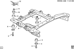 BODY MOUNTING-AIR CONDITIONING-AUDIO/ENTERTAINMENT Chevrolet Lumina 1995-1998 W BODY MOUNTING