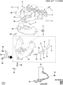 FUEL SYSTEM-EXHAUST-EMISSION SYSTEM Chevrolet Nova 1985-1988 S INTAKE & EXHAUST MANIFOLD (1.6-4)(LC9)