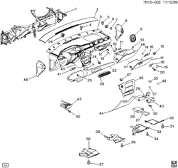WINDSHIELD-WIPER-MIRRORS-INSTRUMENT PANEL-CONSOLE-DOORS Chevrolet Malibu 1997-1999 N INSTRUMENT PANEL PART 1