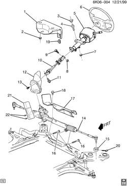 FRONT SUSPENSION-STEERING Cadillac Deville 1998-1998 KS,KY STEERING SYSTEM & RELATED PARTS (EXPORT)(RHD)