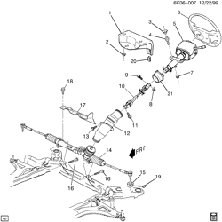 FRONT SUSPENSION-STEERING Cadillac Deville 1998-1998 KS,KY STEERING SYSTEM & RELATED PARTS (LHD)