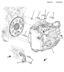 4-ЦИЛИНДРОВЫЙ ДВИГАТЕЛЬ Chevrolet Cruze (Ano Modelo 2017) 2016-2017 BY,BZ68-69 ENGINE TO TRANSMISSION MOUNTING (AUTOMATIC TRANSMISSION)
