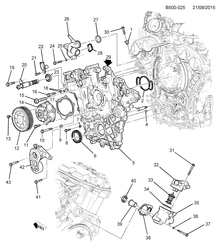 4-CYLINDER ENGINE Chevrolet Colorado (Thailand) Crew CAB /2WD /4WD 2012-2017 2L,2S06-43 ENGINE ASM-3.6L V6 (THERMOSTAT, WATER PUMP & RELATED PARTS)(LY7,LFX)