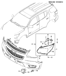 CHASSIS WIRING-LAMPS Chevrolet TrailBlazer (31UX - LAAM) 2013-2016 2S06 LAMPS/FRONT