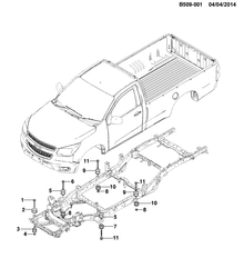 FIXAÇÃO CARROCERIA-AR-CONDICIONADO-PAINEL DE INSTRUMENTOS Chevrolet Colorado (Thailand) Reg CAB /2WD /4WD 2012-2015 2L,2S03 BODY MOUNTING REGULAR CAB