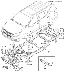 КРЕПЛЕНИЕ КУЗОВА-КОНДИЦИОНЕР-КОМБИНАЦИЯ ПРИБОРОВ Chevrolet Trailblazer (RYG) 2013-2016 2S06 BODY MOUNTING (FE1)