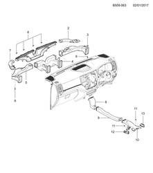 BODY MOUNTING-AIR CONDITIONING-INSTRUMENT CLUSTER Chevrolet Colorado (Thailand) Crew CAB /2WD /4WD 2017-2017 2L,2S03-06-43-53 A/C AIR DISTRIBUTION SYSTEM (RHD)