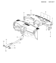 BODY MOUNTING-AIR CONDITIONING-INSTRUMENT CLUSTER Chevrolet Colorado (Thailand) Crew CAB /2WD /4WD 2017-2017 2L,2S03-06-43-53 A/C AIR DISTRIBUTION SYSTEM (LHD)