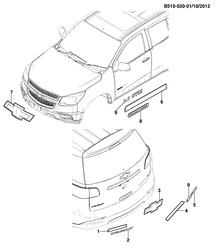 WINDSHIELD-WIPER-MIRRORS-INSTRUMENT PANEL-CONSOLE-DOORS Chevrolet TrailBlazer (31UX - LAAM) 2013-2017 2S06 EMBLEMS & NAME PLATES (X88)