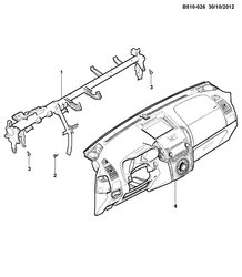 WINDSHIELD-WIPER-MIRRORS-INSTRUMENT PANEL-CONSOLE-DOORS Chevrolet TrailBlazer (31UX - LAAM) 2013-2016 2S06 INSTRUMENT PANEL PART 3(LHD)